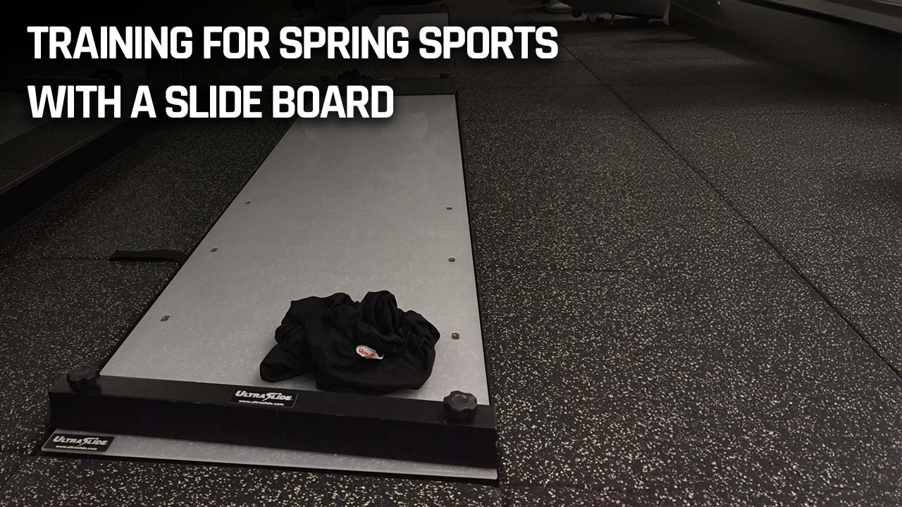 Training for Spring Sports with a Slide Board banner with slideboard in the gym